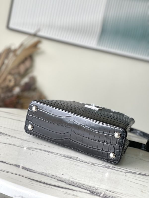 Louis Vuitton Crocodile Pattern Silver Buckle Trumpet Bag - Image 8