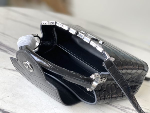 Louis Vuitton Crocodile Pattern Silver Buckle Mini Bag - Image 2