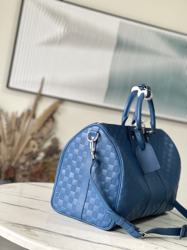 Louis Vuitton Keepall 45 Travel Bag - Blue - Image 3