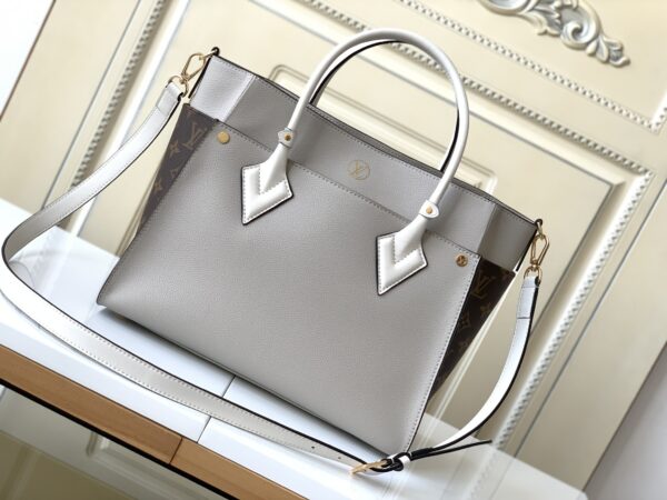 Louis Vuitton Medium On My Side Handbag – Taupe - Image 4
