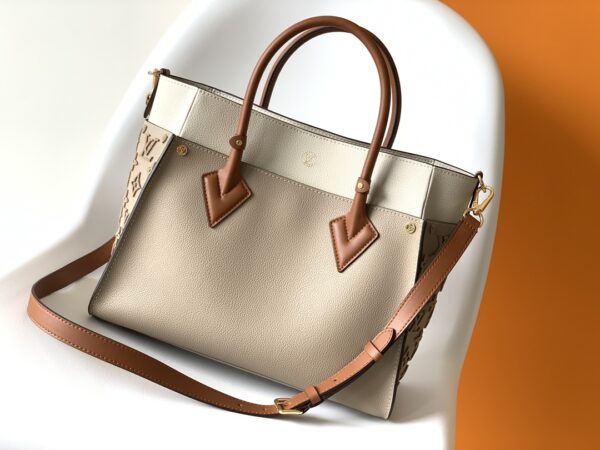 Louis Vuitton Medium On My Side Handbag - Cream - Image 4