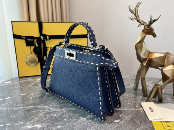 Fendi Signature Peekaboo I See U Small Bag - Blue - Image 5