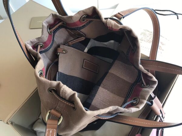 Burberry Canvas Check Bucket Bag - Image 2