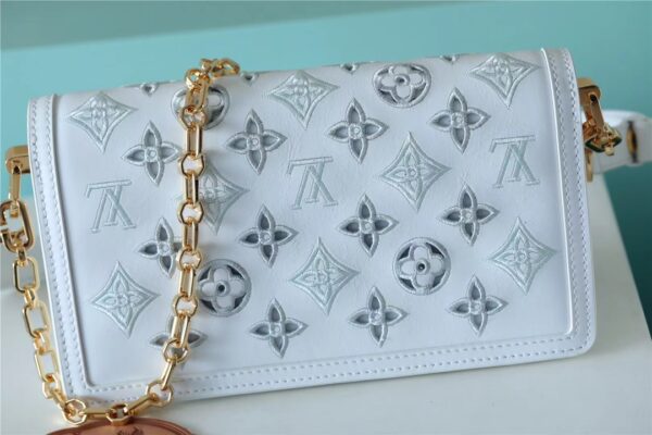 Louis Vuitton Classic Dauphine Handbag - White - Image 5