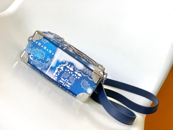 Louis Vuitton Mini Soft Trunk Chain Bag - Blue/White - Image 3
