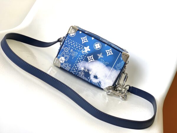 Louis Vuitton Mini Soft Trunk Chain Bag - Blue/White - Image 4