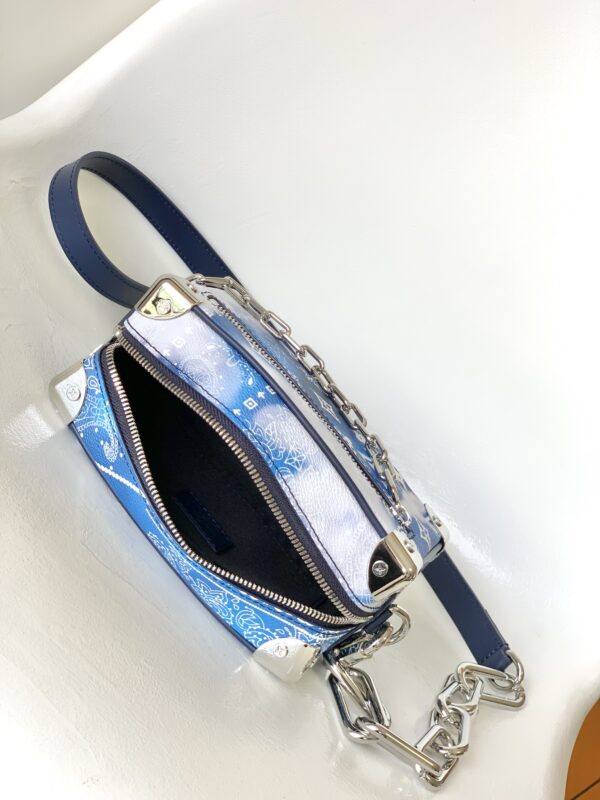 Louis Vuitton Mini Soft Trunk Chain Bag - Blue/White - Image 2
