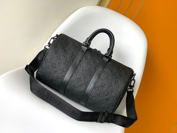 Louis Vuitton Keepall Bandoulière 35 Handbag - Black - Image 4