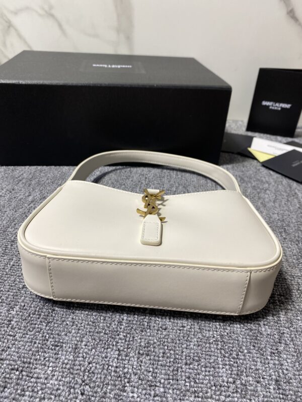 YSL’s New Spring and Summer Show Armpit Bag - White (Golden) - Image 4