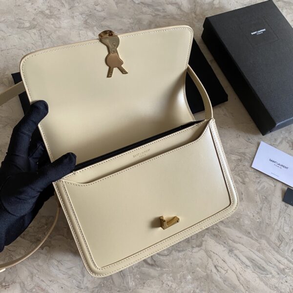 YSL Monogram Cross-body Shoulder Large Handbag - Cream - Image 3