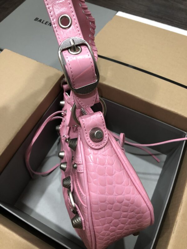 Balenciaga Le Cagole Half-Moon Small Armpit Dumpling Bag - T-Pink - Image 2