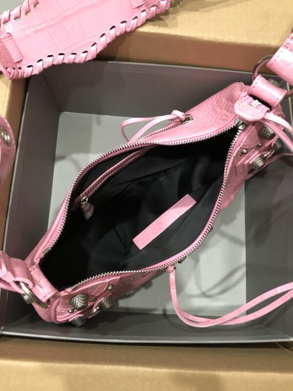 Balenciaga Le Cagole Half-Moon Small Armpit Dumpling Bag - T-Pink - Image 5