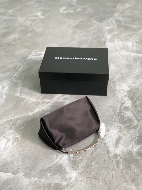 Alexander Wang Satin Clutch Bag - Black - Image 3