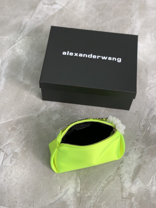 Alexander Wang Satin Clutch Bag - Green - Image 2