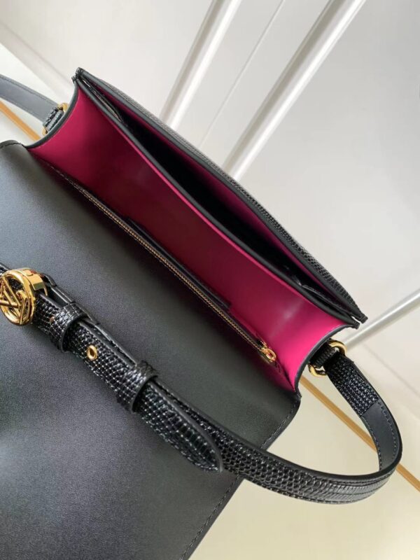 Louis Vuitton Lizard Pattern Black Lv Pont 9 Handbag - Black - Image 2