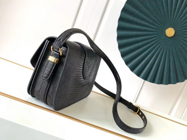 Louis Vuitton Lizard Pattern Black Lv Pont 9 Handbag - Black - Image 4