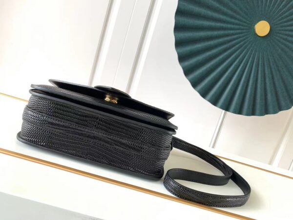 Louis Vuitton Lizard Pattern Black Lv Pont 9 Handbag - Black - Image 5