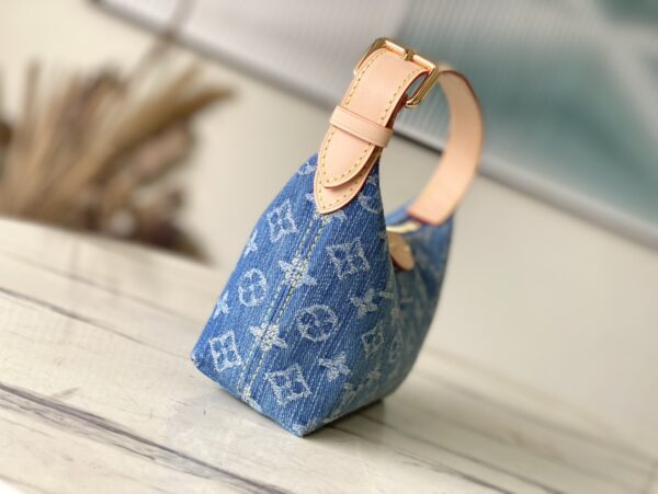 Louis Vuitton Mini Moon Denim Handbag - Blue - Image 3