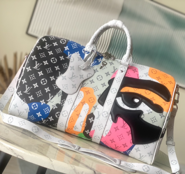 Louis Vuitton Keepall Bandouliere 45 Travel Bag - White