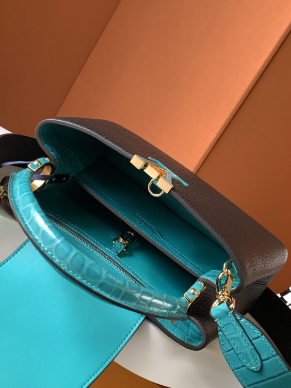 Louis Vuitton Caucine Crocodile Handle Handbag - Blue - Image 2