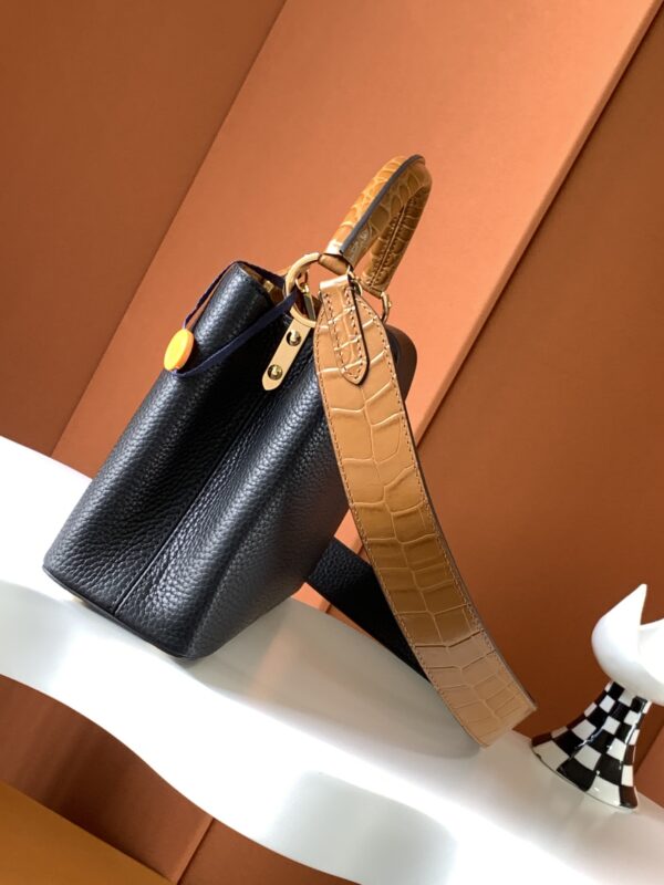 Louis Vuitton Caucine Crocodile Handle Handbag - Brown - Image 5
