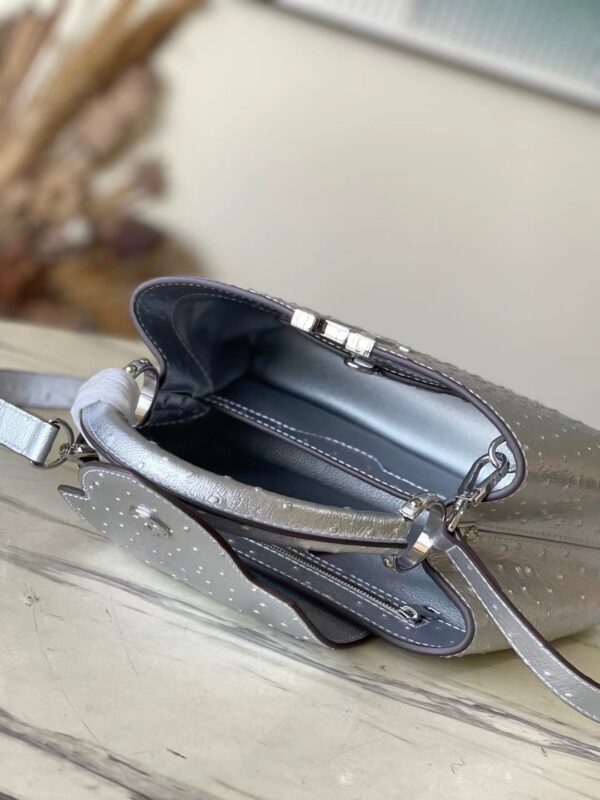 Louis Vuitton Medium Capucines Ostrich Leather Handbag - Silver - Image 2